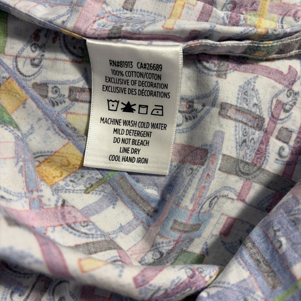 Robert Graham Shirt Mens L Paisley Print Long Sleeve Button Down Bright Colors - Picture 14 of 14